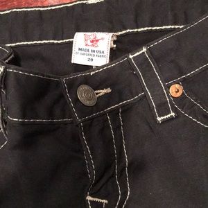 True religion jeans!!  Black stitched size 29